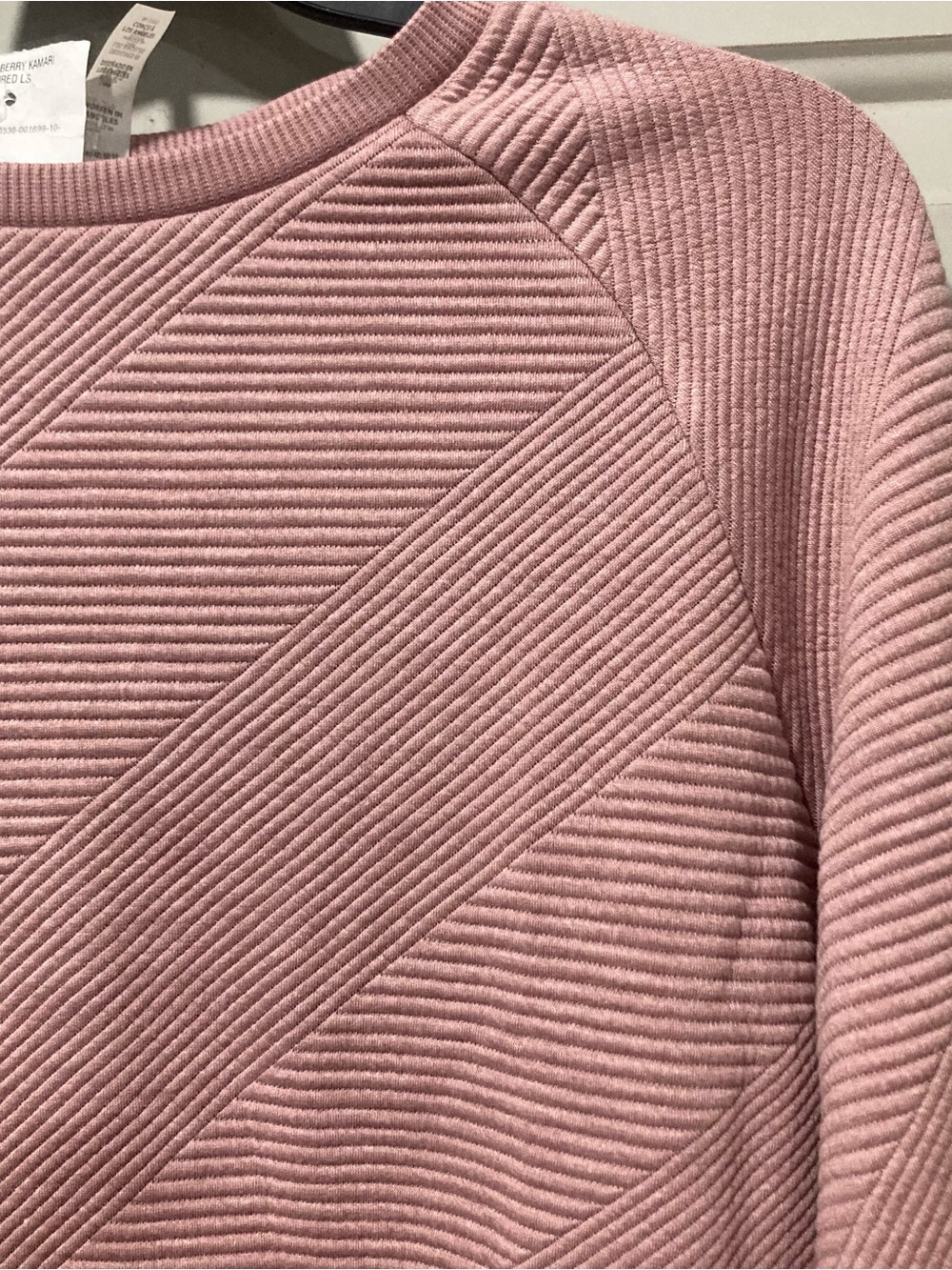 Pink Ribbed Diagonal Knit Women's Sweater - Picture 2 of 6